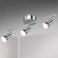 Unicozin Lámpara de Techo LED 3 Focos Ajustables y Giratorios- incl. 3 X Bombillas GU10 3.5W 380LM Blanco Cálido- Cromo…